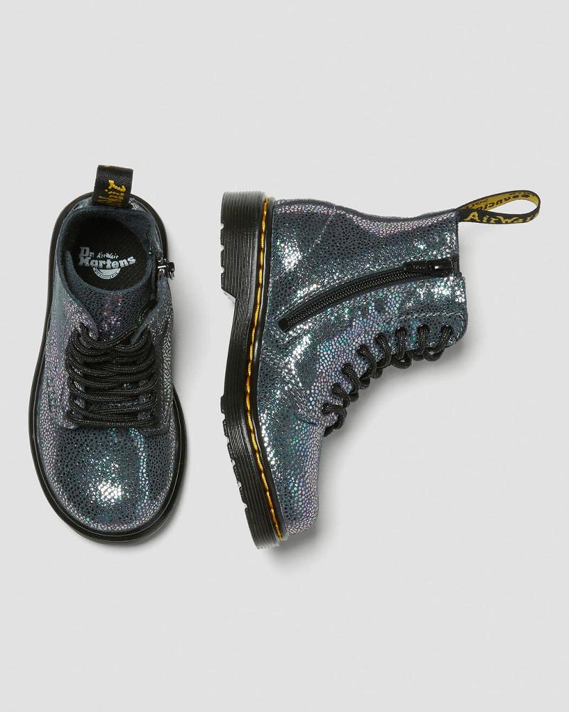 Metal Kids' Dr Martens Toddler 1460 Pascal Iridescent Lace Up Boots | CA 698JPQ